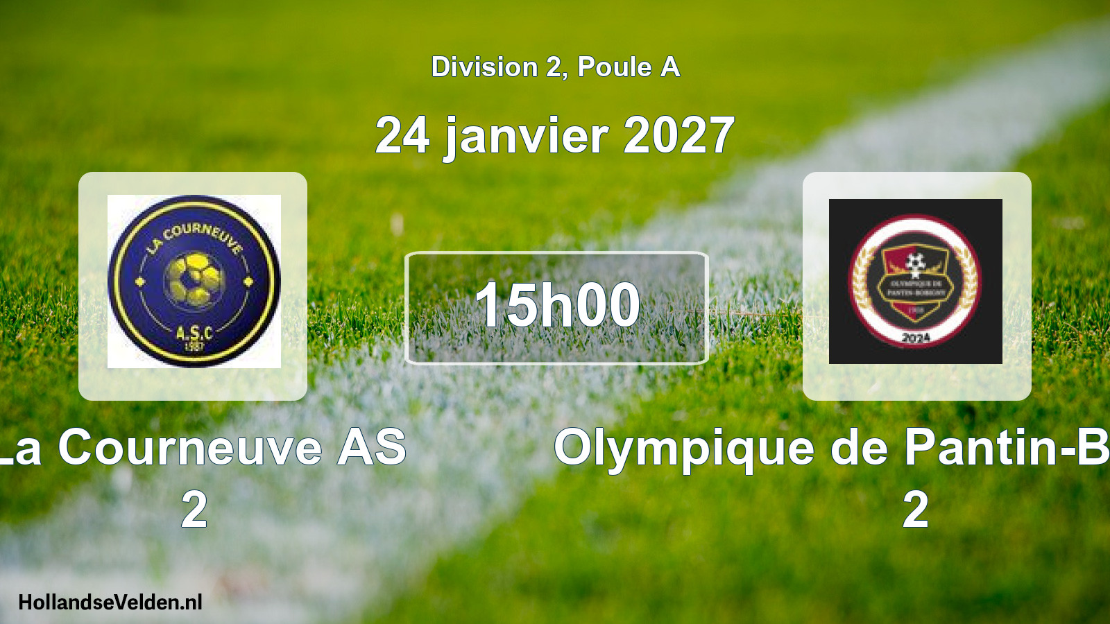 Scheduled Match: La Courneuve AS 2 - Olympique de Pantin-Bobigny 2 (24 January 2027)