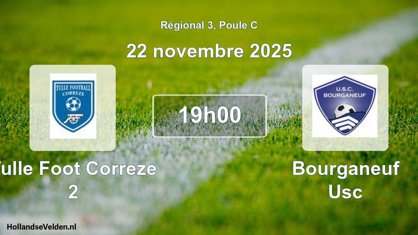 Geplande wedstrijd: Tulle Foot Correze 2 - Bourganeuf Usc (22 novembre 2025)