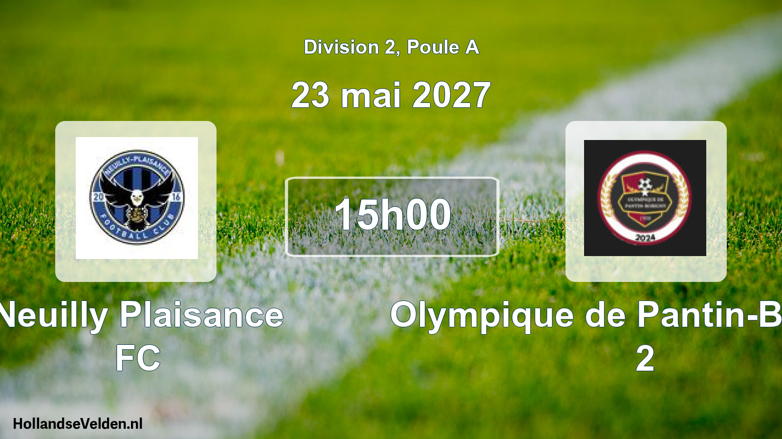 Scheduled Match: Neuilly Plaisance FC - Olympique de Pantin-Bobigny 2 (23 May 2027)