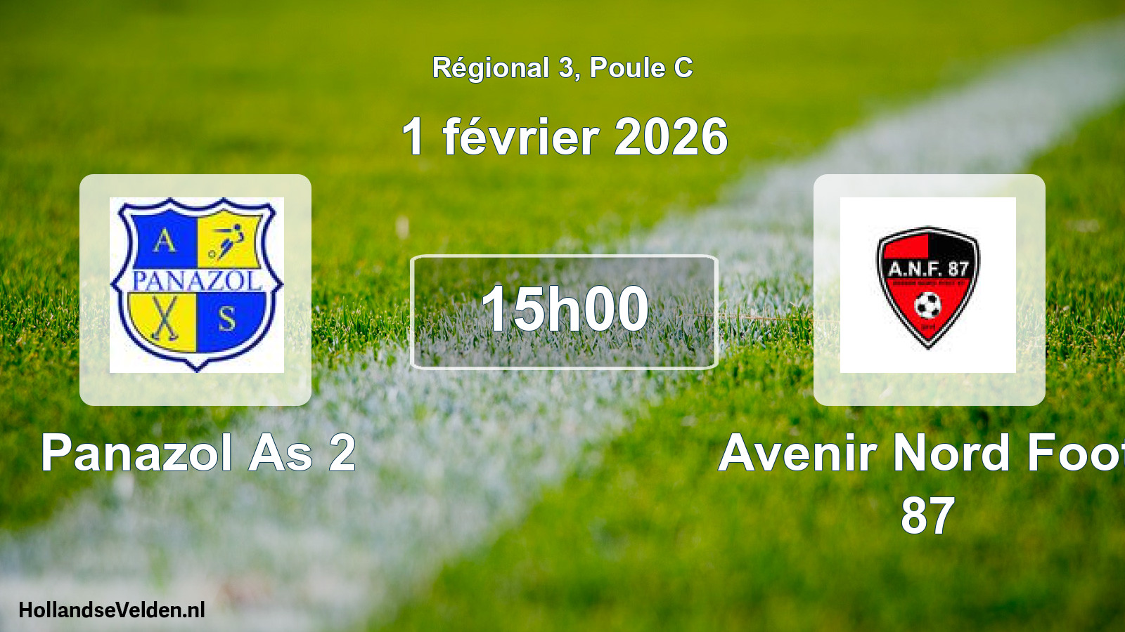 Geplande wedstrijd: Panazol As 2 - Avenir Nord Foot 87 (1 février 2026)
