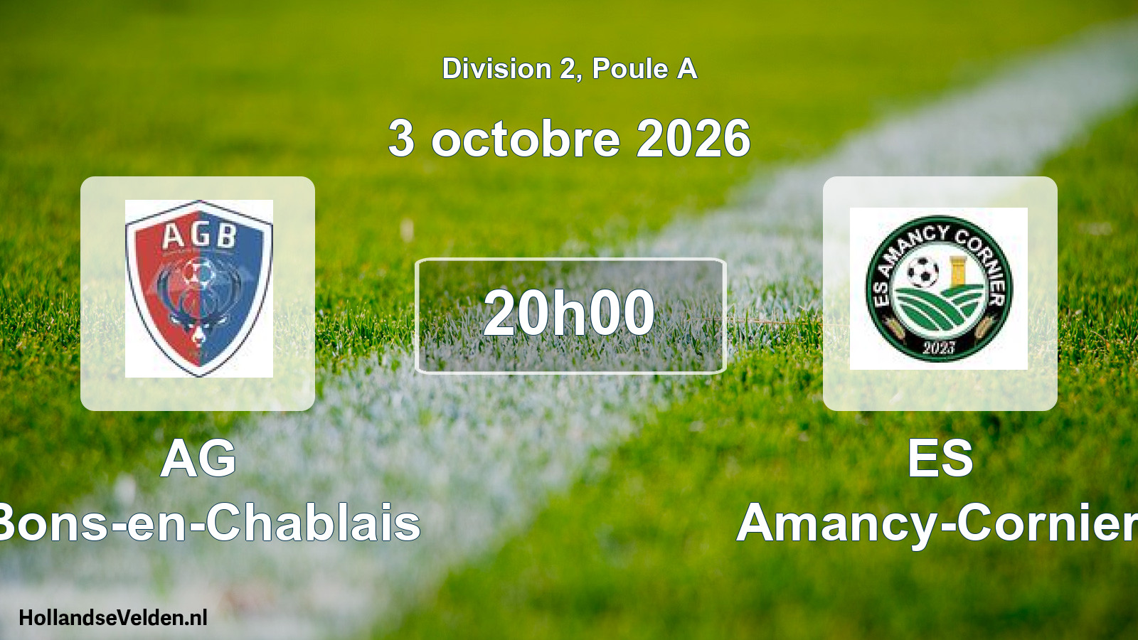 Match programmé: AG Bons-en-Chablais - ES Amancy-Cornier (3 octobre 2026)