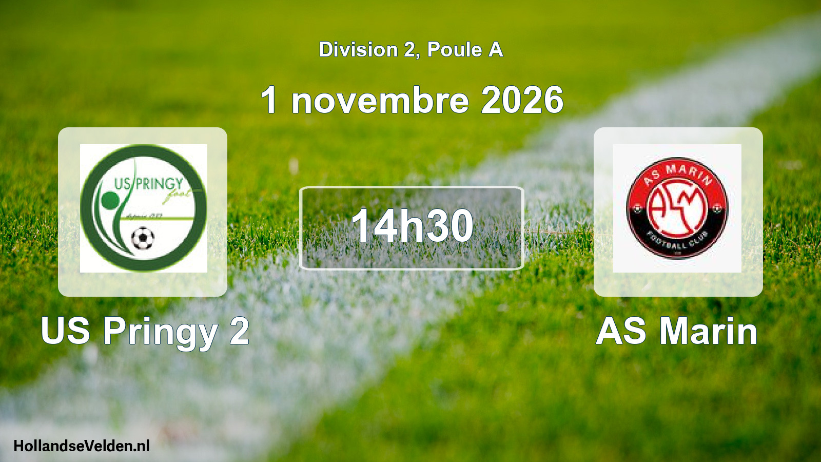 Match programmé: US Pringy 2 - AS Marin (1 novembre 2026)