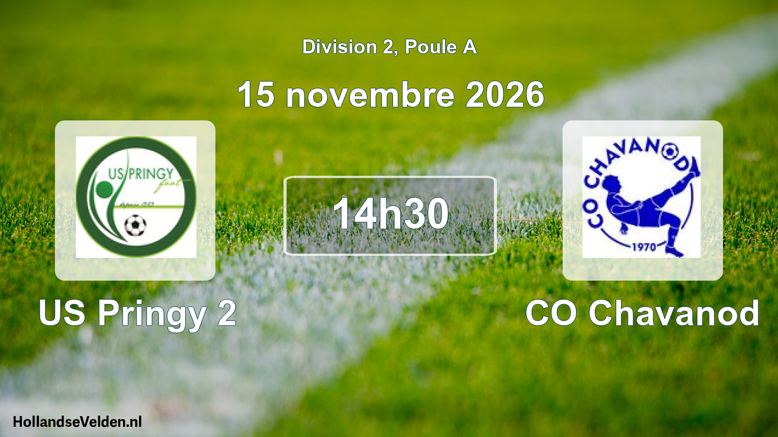 Match programmé: US Pringy 2 - CO Chavanod (15 novembre 2026)