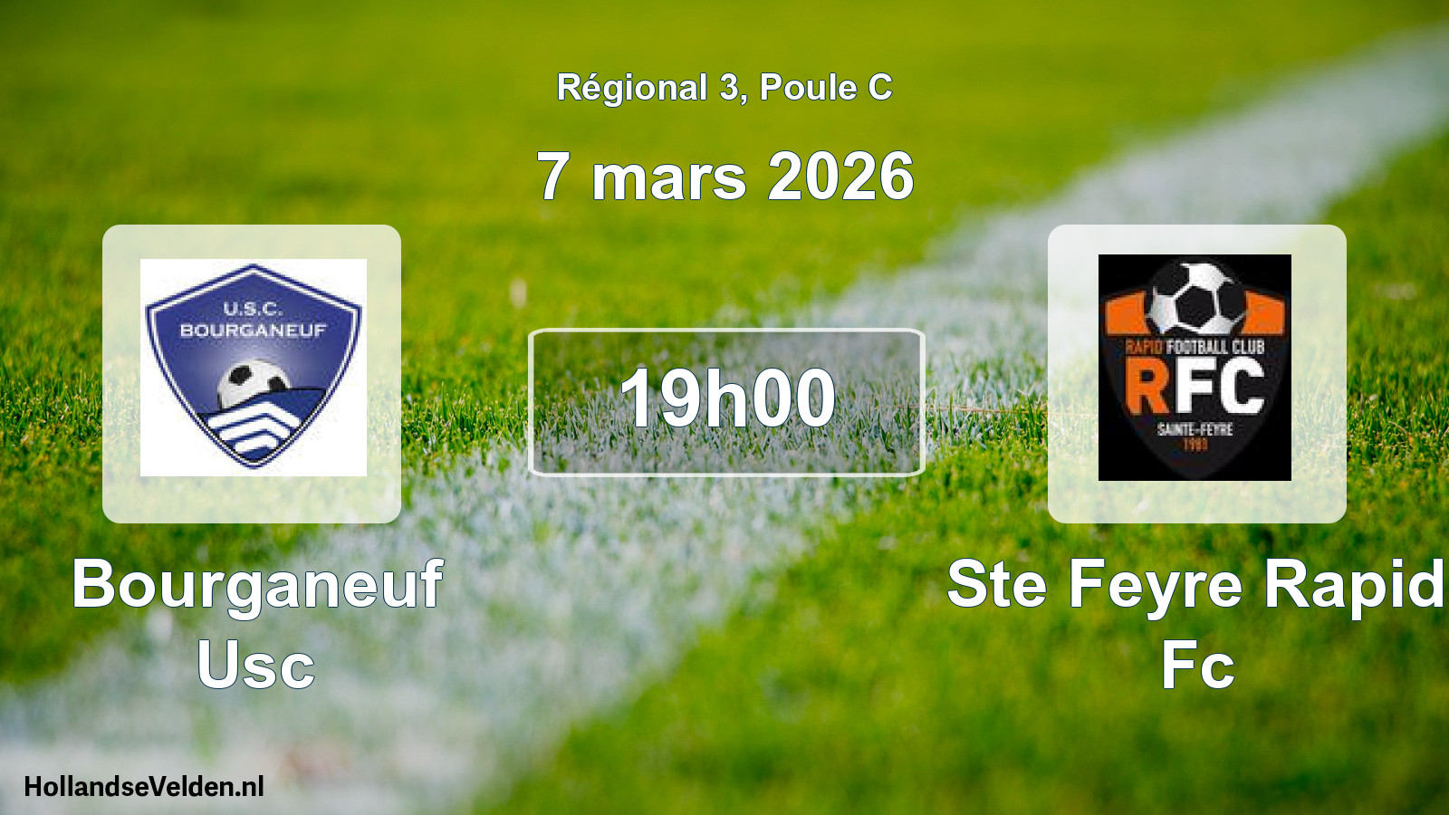 Geplande wedstrijd: Bourganeuf Usc - Ste Feyre Rapid Fc (7 maart 2026)