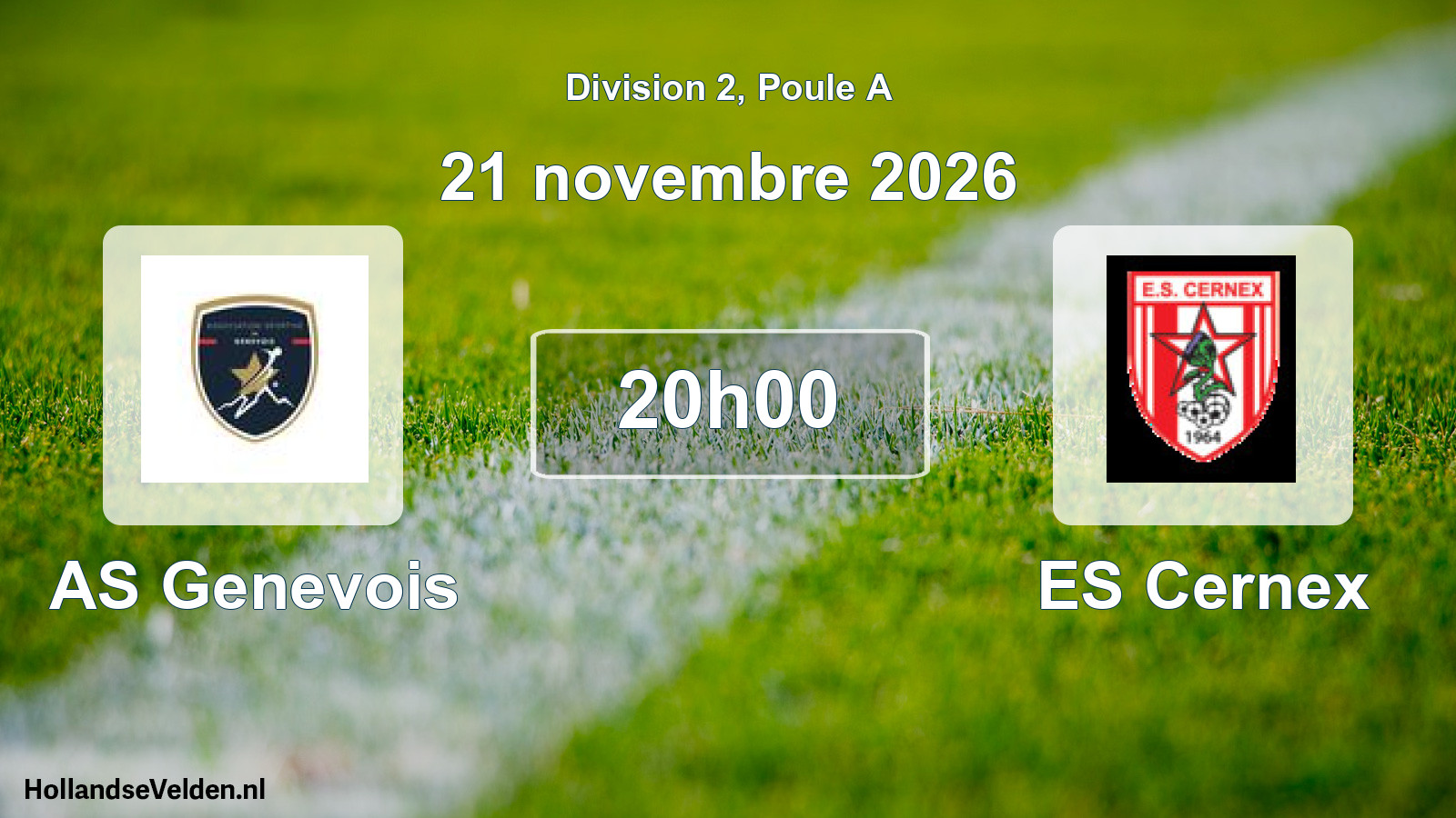 Match programmé: AS Genevois - ES Cernex (21 novembre 2026)