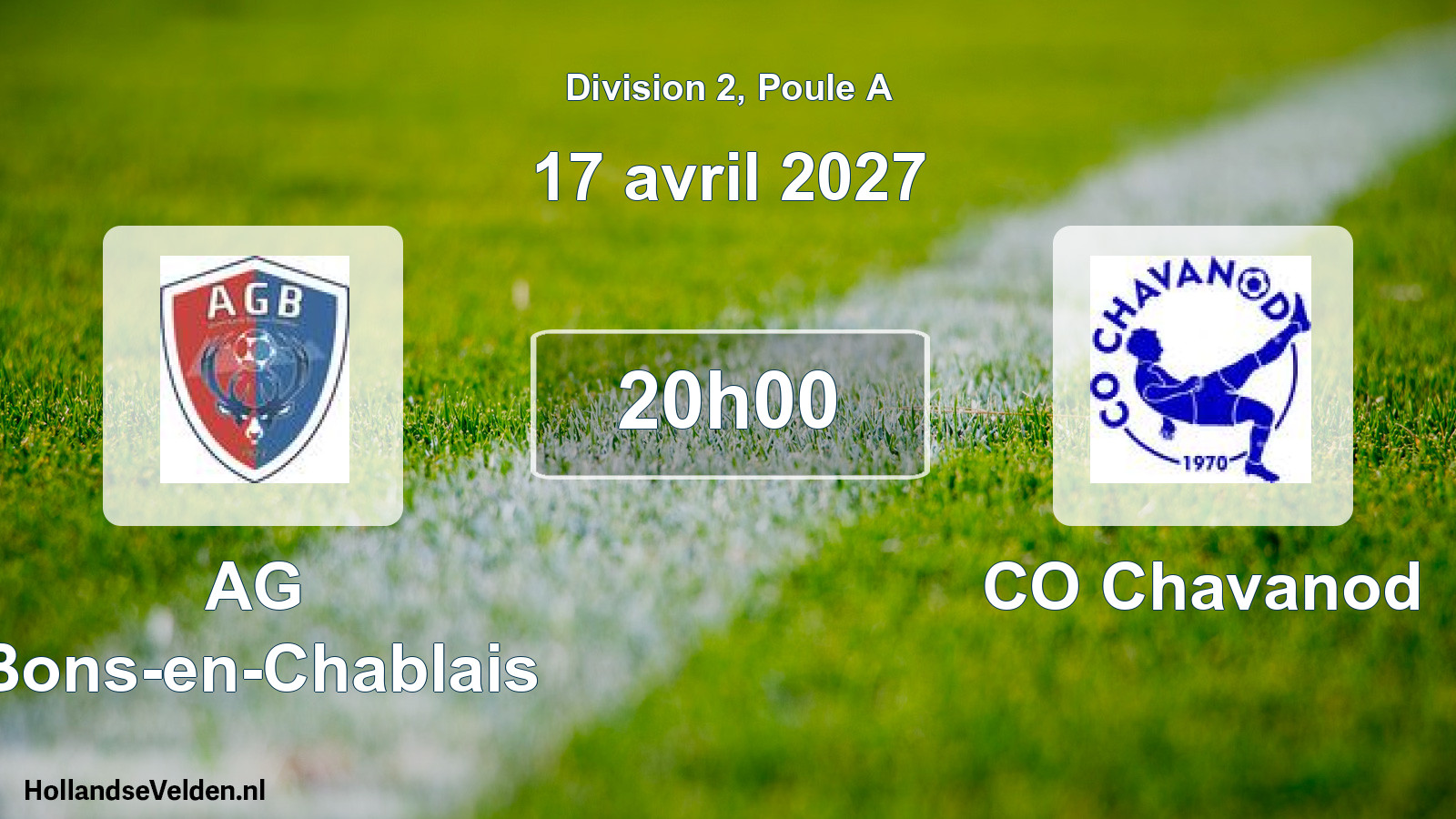 Match programmé: AG Bons-en-Chablais - CO Chavanod (17 avril 2027)