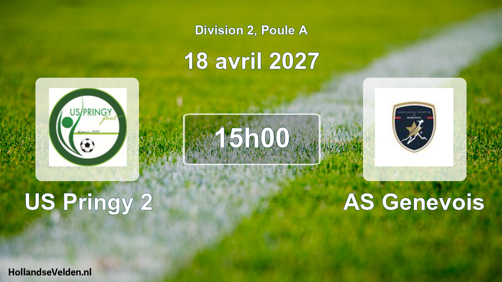 Match programmé: US Pringy 2 - AS Genevois (18 avril 2027)