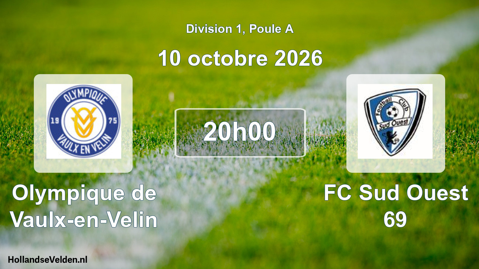 Scheduled Match: Olympique de Vaulx-en-Velin - FC Sud Ouest 69 (10 October 2026)