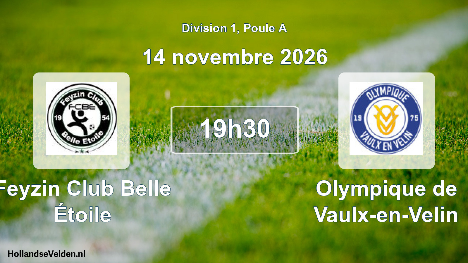 Scheduled Match: Feyzin Club Belle Étoile - Olympique de Vaulx-en-Velin (14 November 2026)