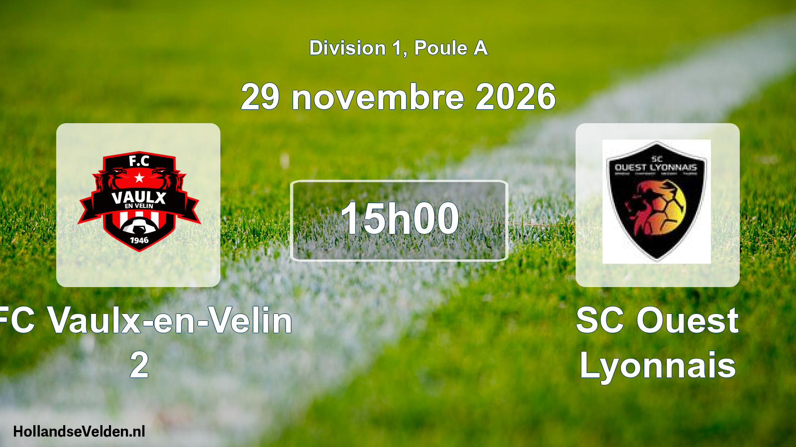 Scheduled Match: FC Vaulx-en-Velin 2 - SC Ouest Lyonnais (29 November 2026)