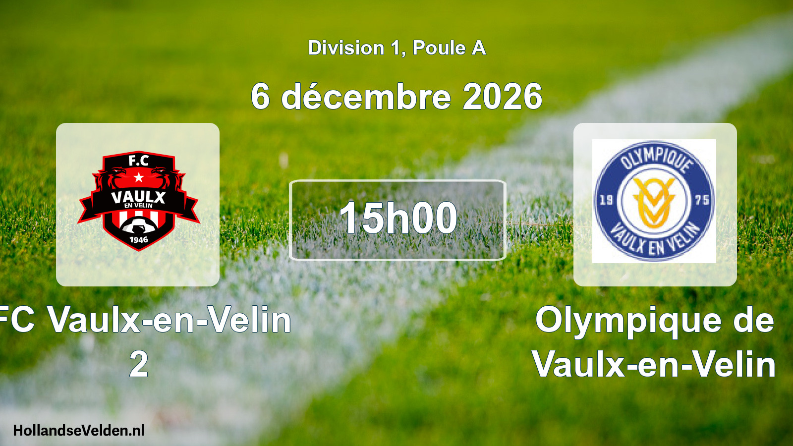 Scheduled Match: FC Vaulx-en-Velin 2 - Olympique de Vaulx-en-Velin (6 December 2026)