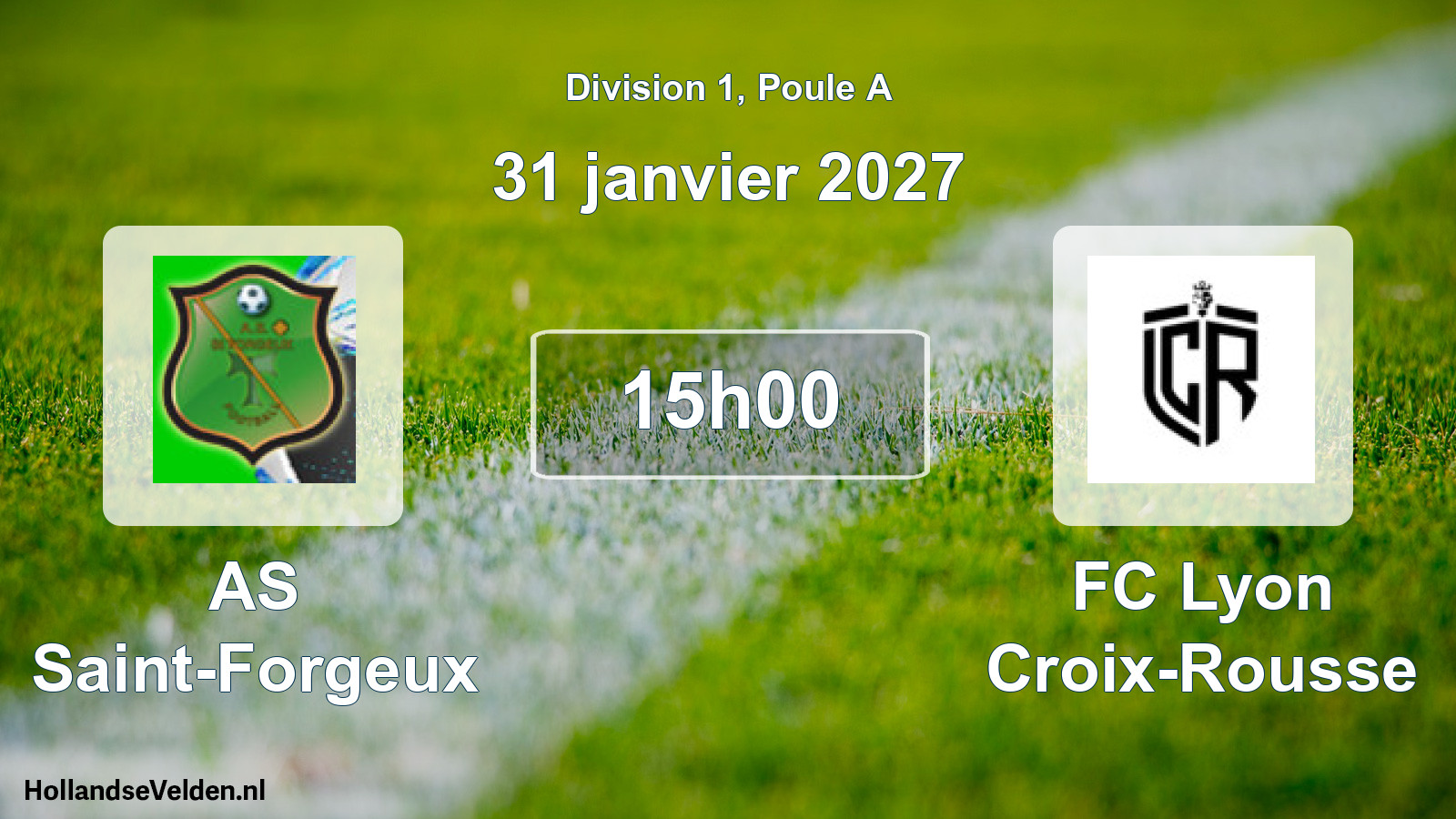 Scheduled Match: AS Saint-Forgeux - FC Lyon Croix-Rousse (31 January 2027)