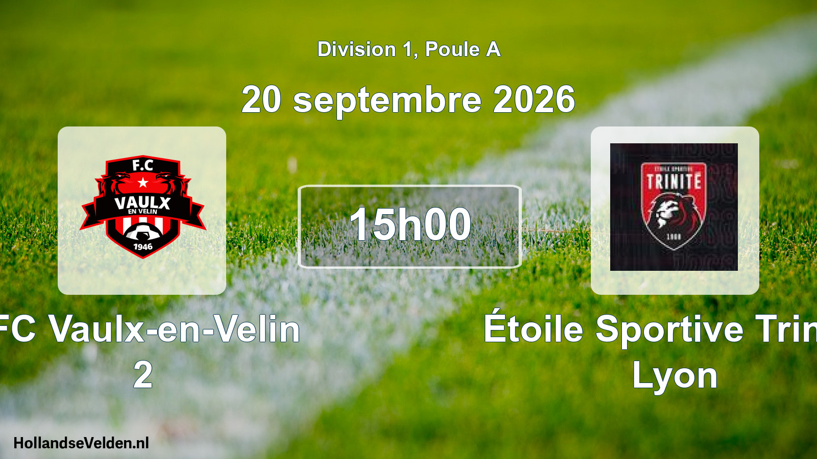 Scheduled Match: FC Vaulx-en-Velin 2 - Étoile Sportive Trinité Lyon (20 September 2026)