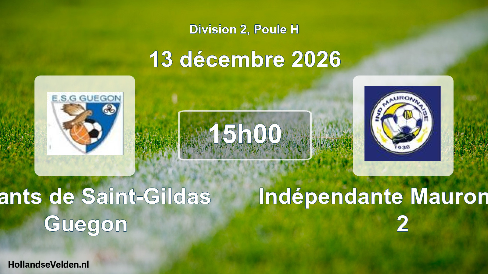 Match programmé: Enfants de Saint-Gildas Guegon - Indépendante Mauronnaise 2 (13 décembre 2026)