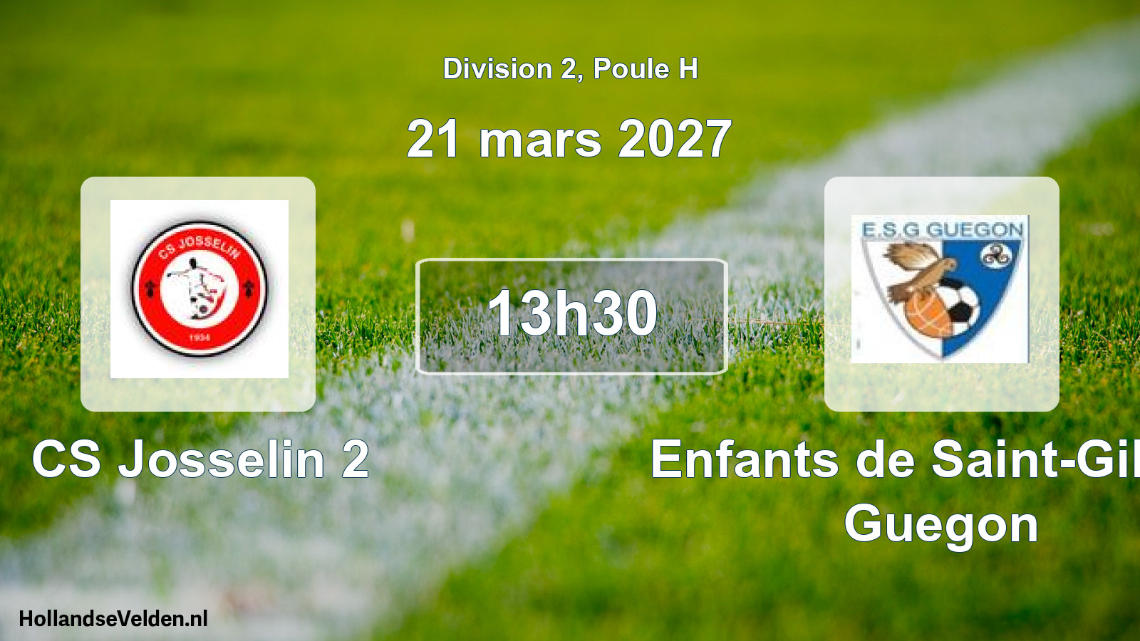 Match programmé: CS Josselin 2 - Enfants de Saint-Gildas Guegon (21 mars 2027)