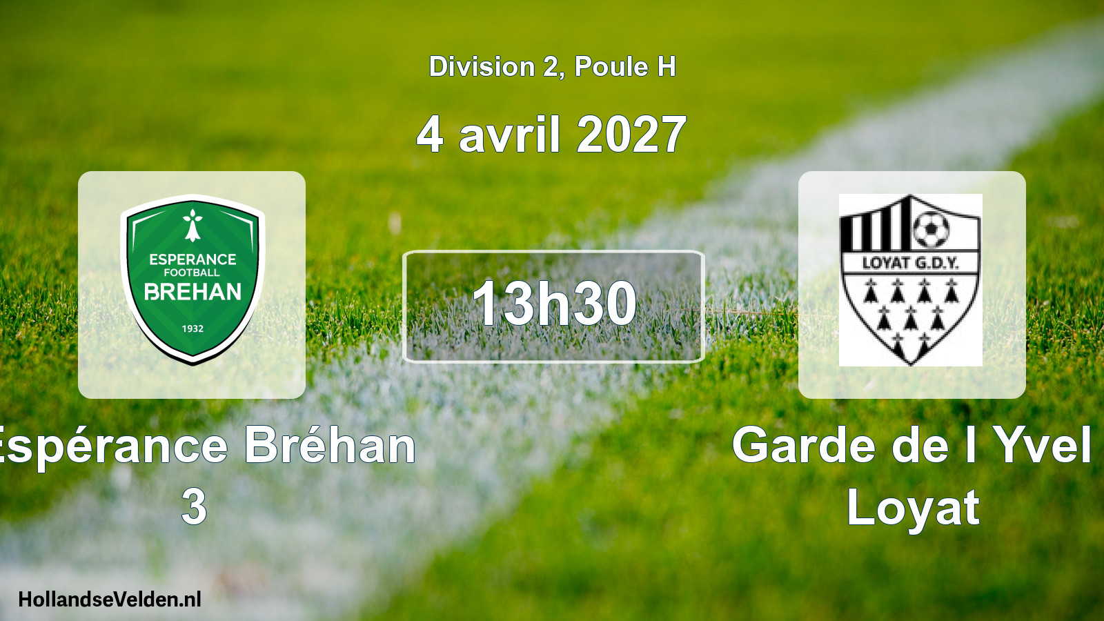 Match programmé: Espérance Bréhan 3 - Garde de l Yvel Loyat (4 avril 2027)
