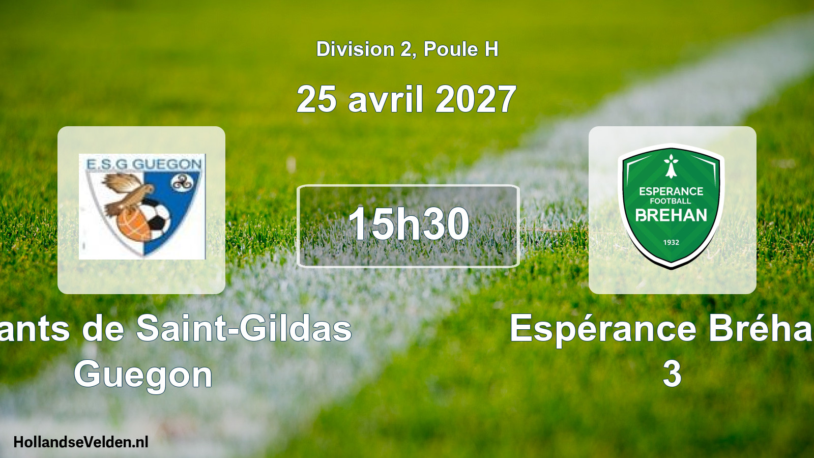 Geplande wedstrijd: Enfants de Saint-Gildas Guegon - Espérance Bréhan 3 (25 april 2027)