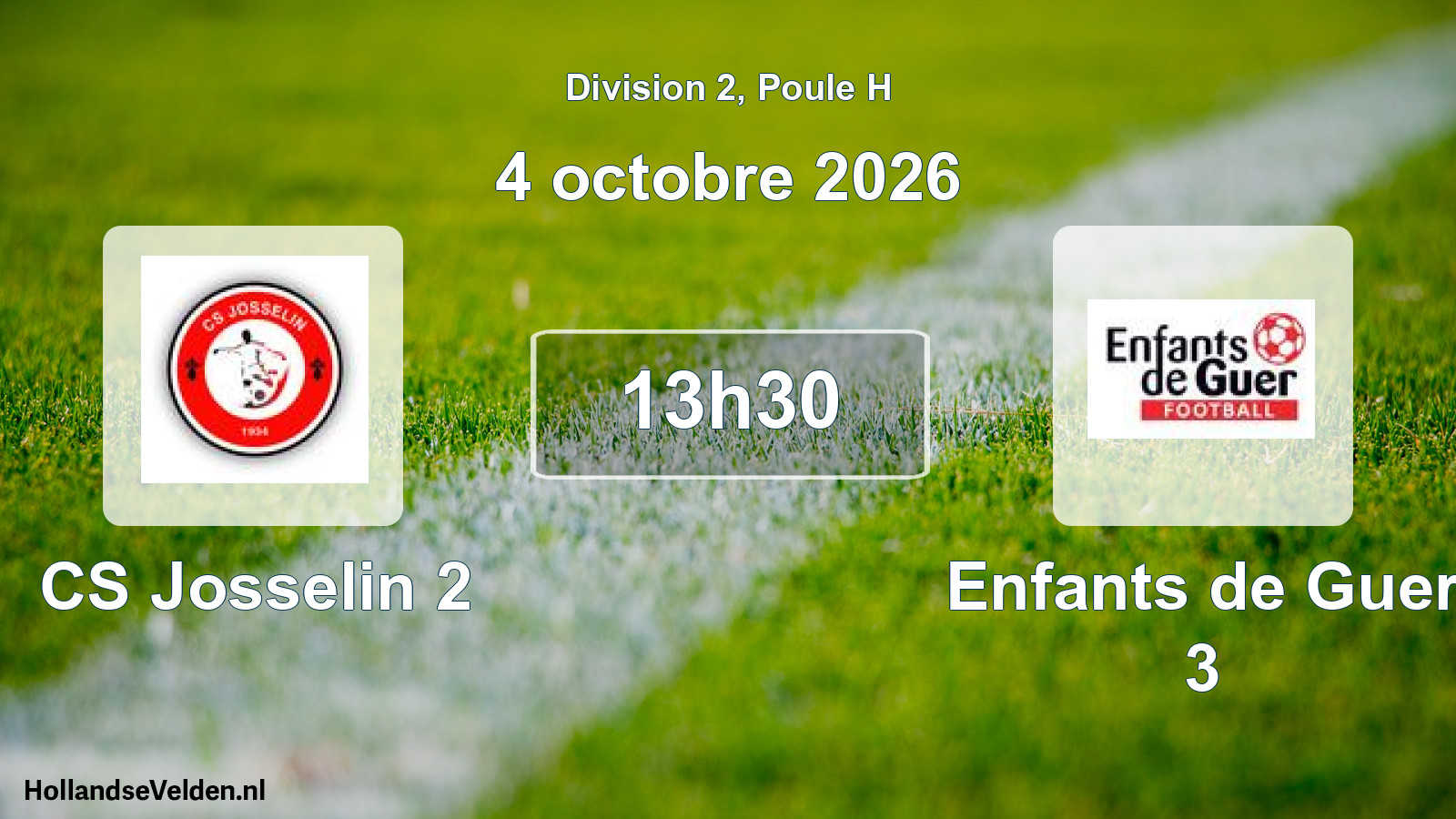 Geplande wedstrijd: CS Josselin 2 - Enfants de Guer 3 (4 oktober 2026)