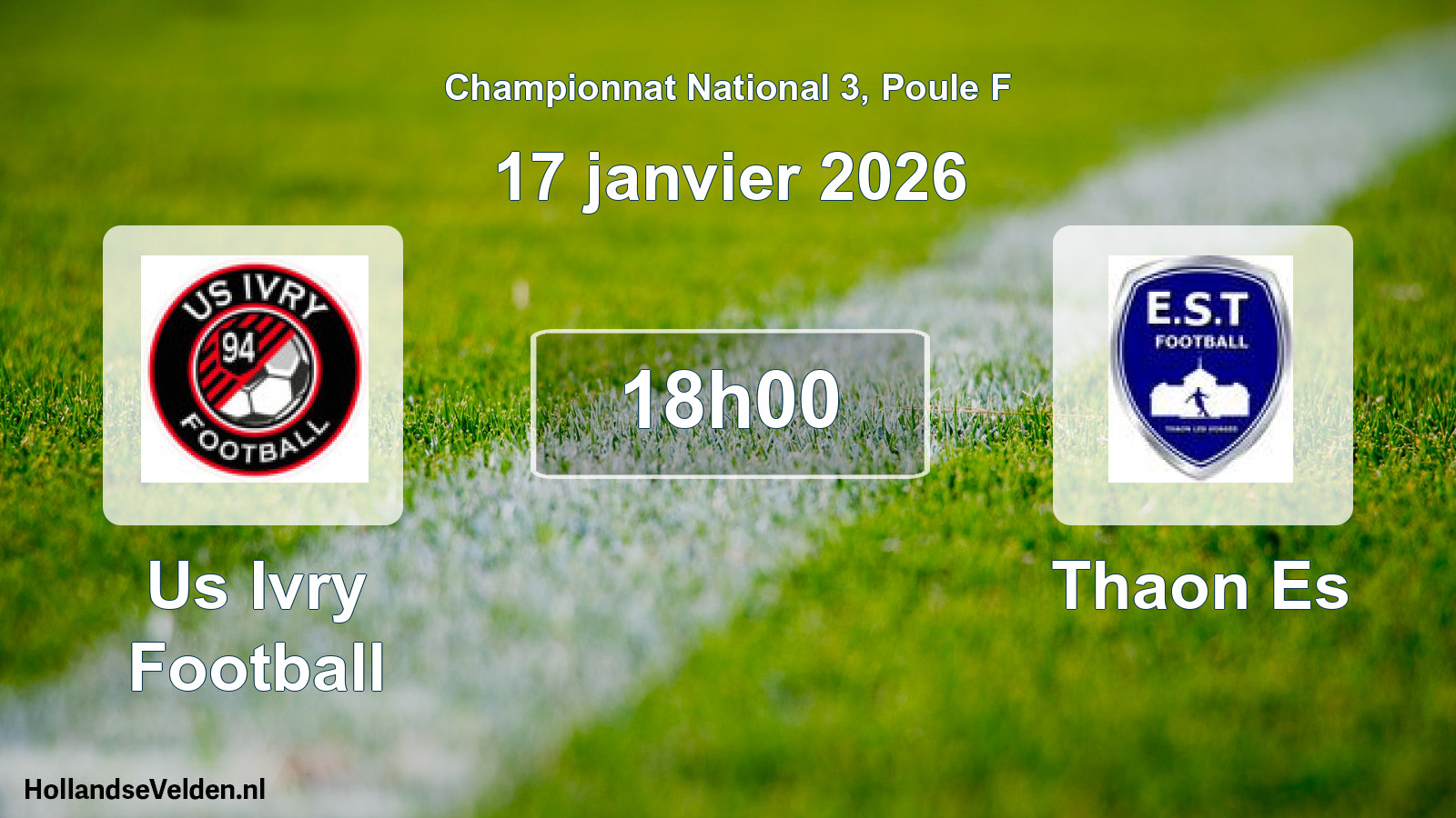 Geplande wedstrijd: Us Ivry Football - Thaon Es (17 januari 2026)