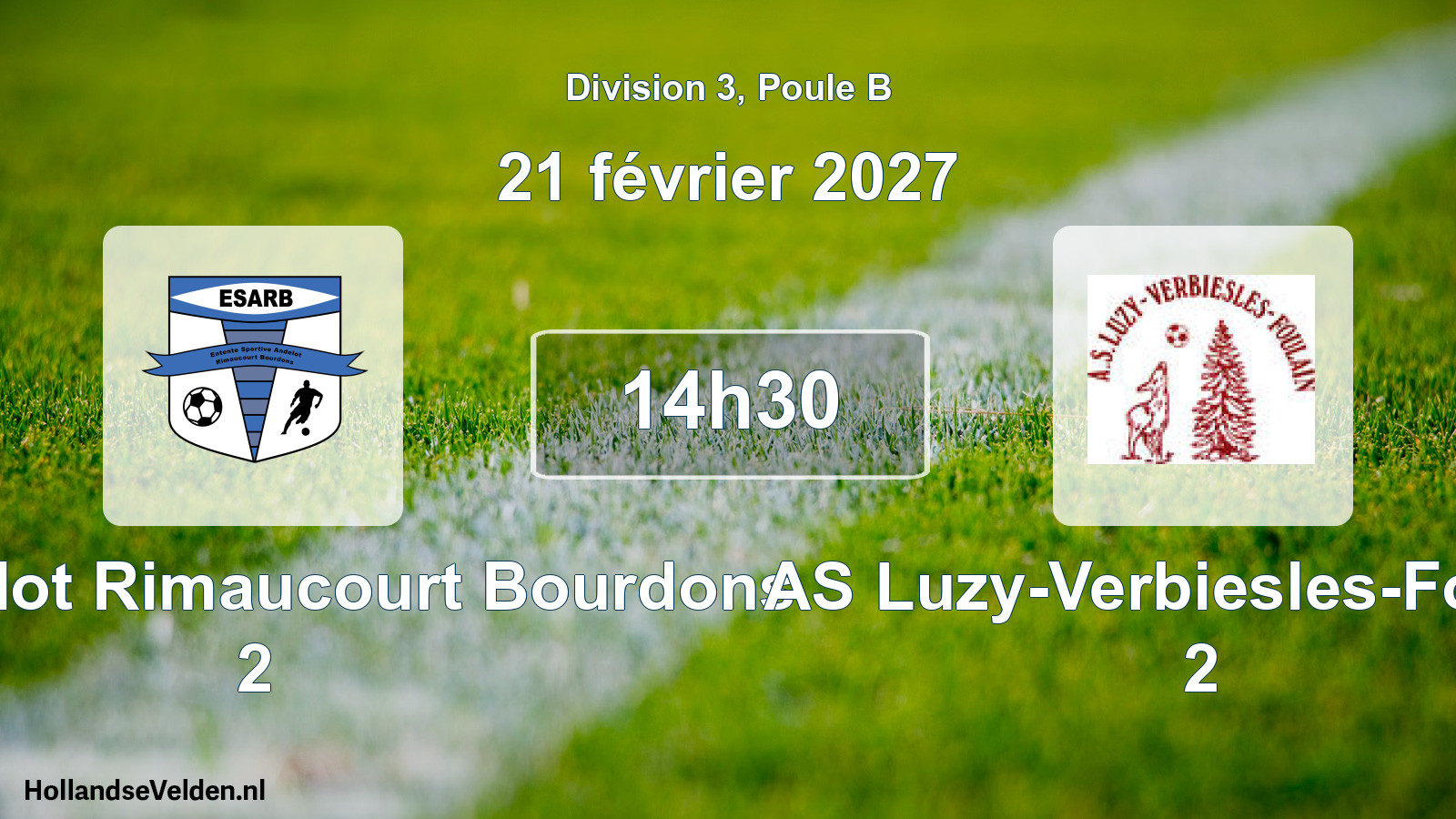 Match programmé: ES Andelot Rimaucourt Bourdons 2 - AS Luzy-Verbiesles-Foulain 2 (21 février 2027)