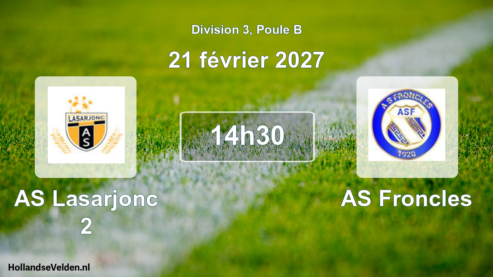 Match programmé: AS Lasarjonc 2 - AS Froncles (21 février 2027)