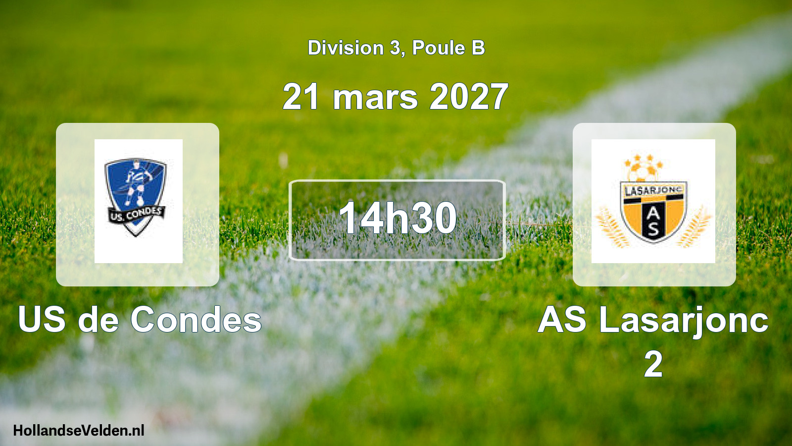 Scheduled Match: US de Condes - AS Lasarjonc 2 (21 March 2027)