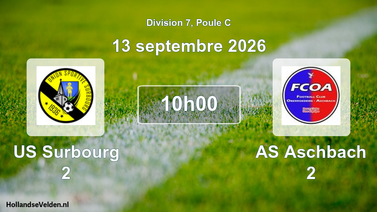 Scheduled Match: US Surbourg 2 - AS Aschbach 2 (13 September 2026)