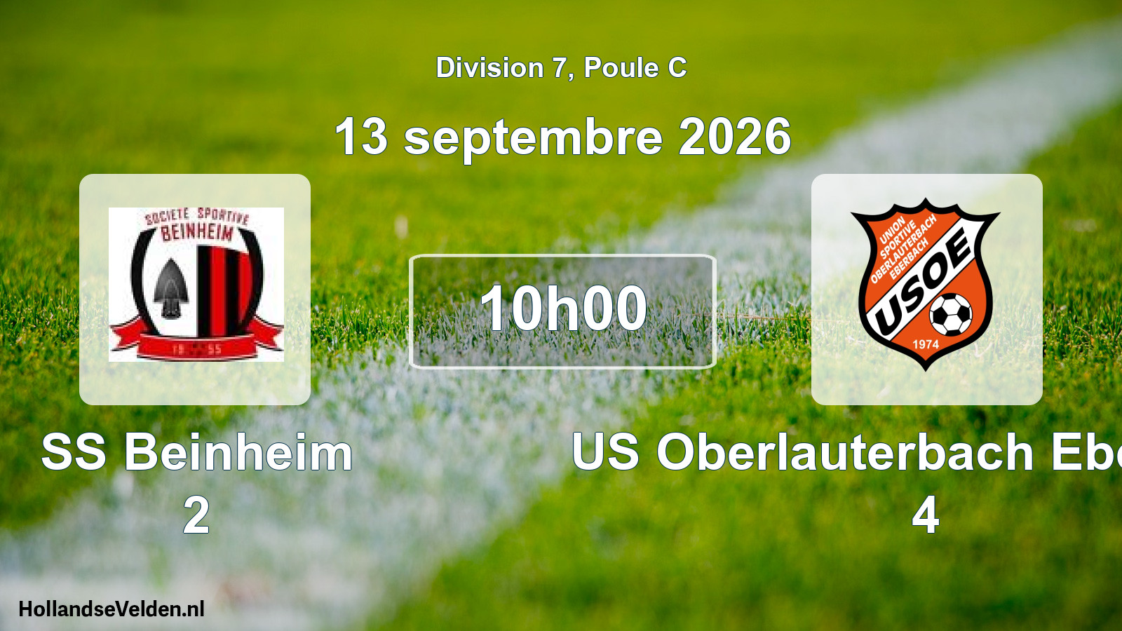 Scheduled Match: SS Beinheim 2 - US Oberlauterbach Eberbach 4 (13 September 2026)