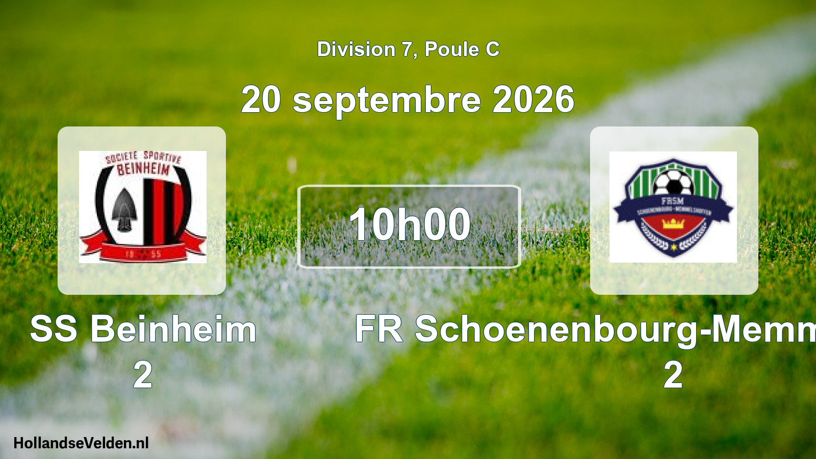 Scheduled Match: SS Beinheim 2 - FR Schoenenbourg-Memmelshoffen 2 (20 September 2026)