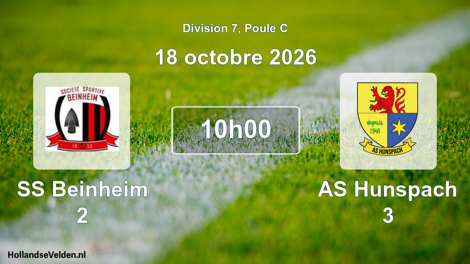 Scheduled Match: SS Beinheim 2 - AS Hunspach 3 (18 October 2026)