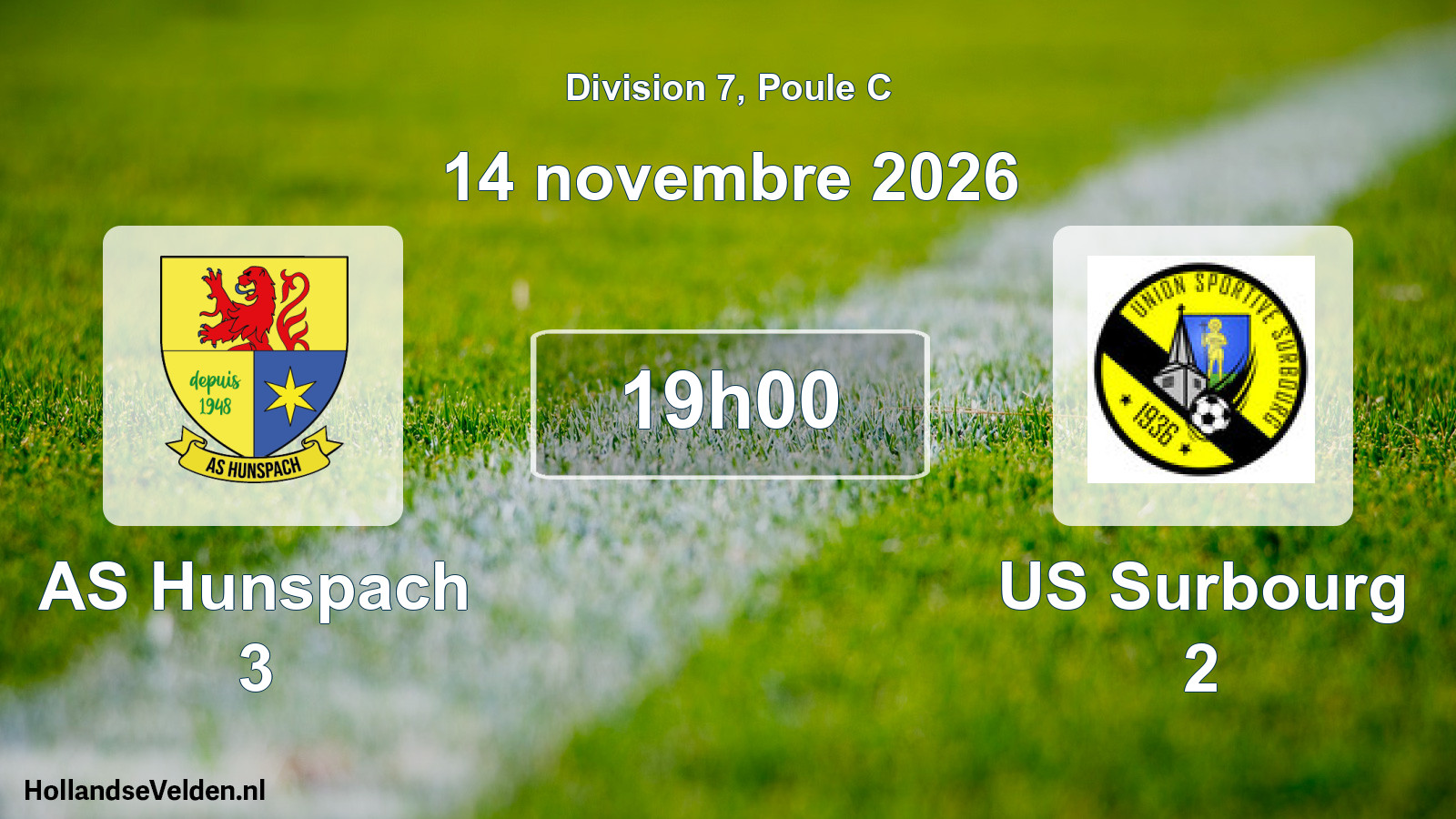 Scheduled Match: AS Hunspach 3 - US Surbourg 2 (14 November 2026)