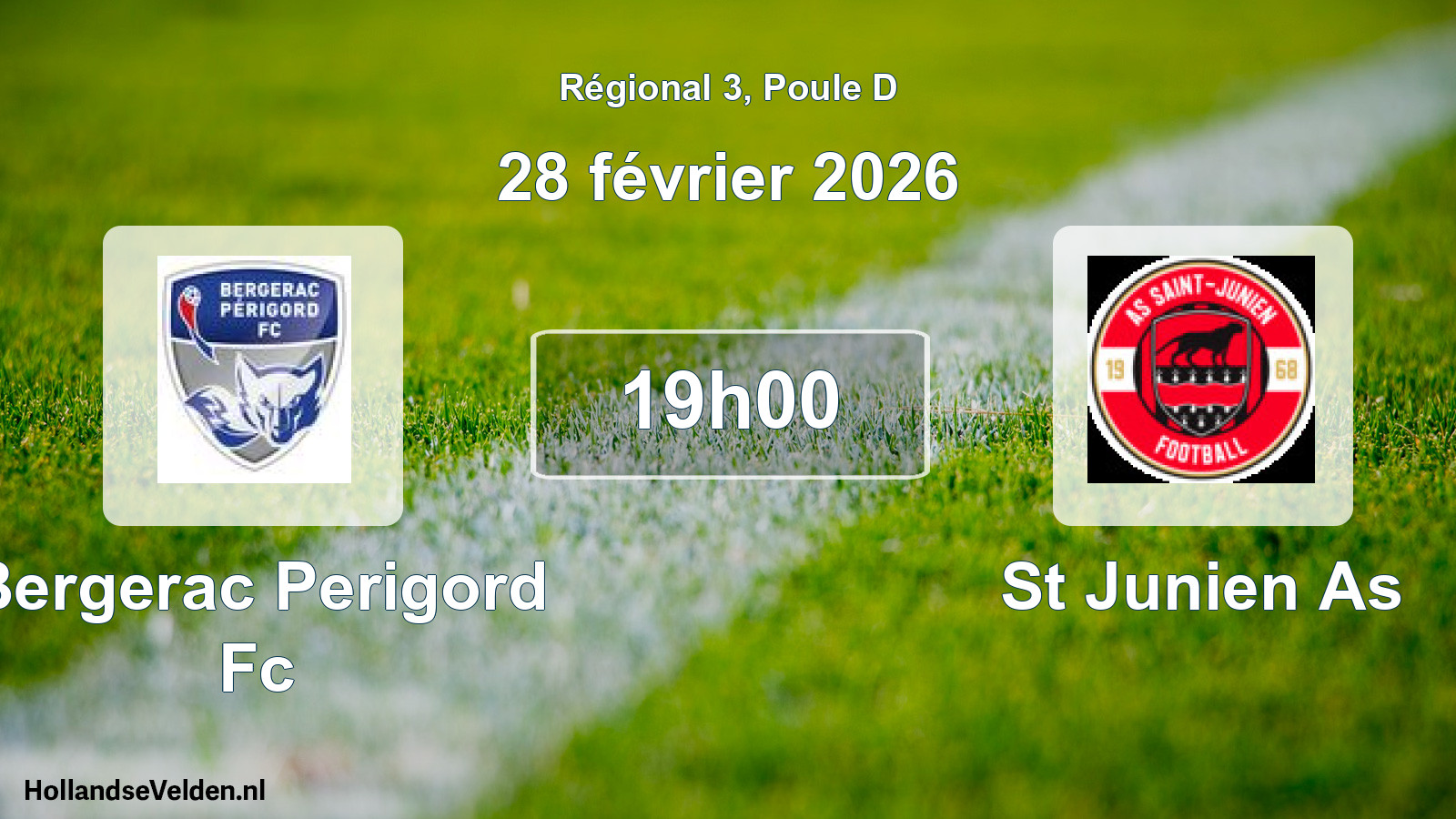 Geplande wedstrijd: Bergerac Perigord Fc - St Junien As (28 februari 2026)