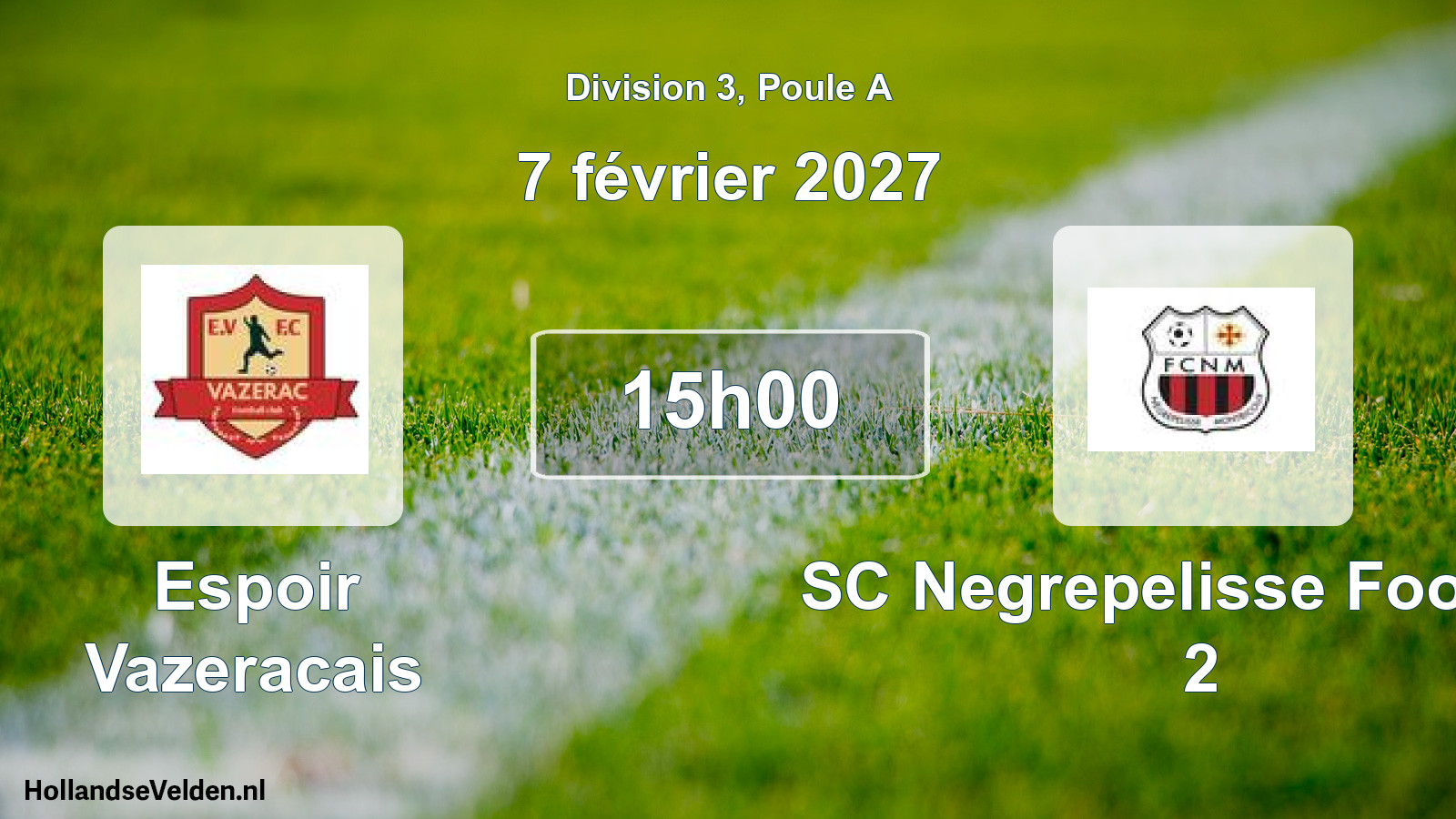 Match programmé: Espoir Vazeracais - SC Negrepelisse Football 2 (7 février 2027)
