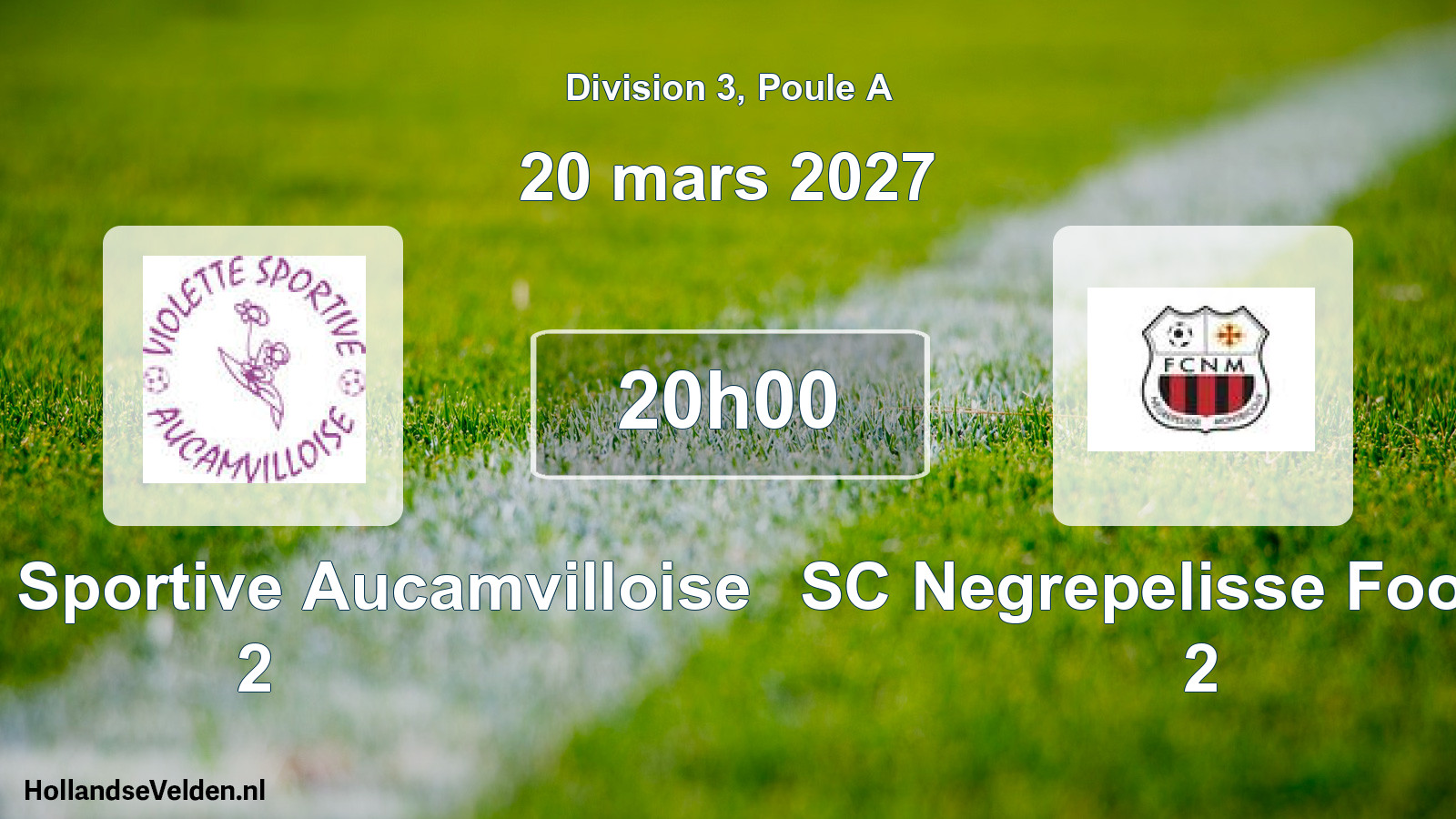 Match programmé: Violette Sportive Aucamvilloise 2 - SC Negrepelisse Football 2 (20 mars 2027)
