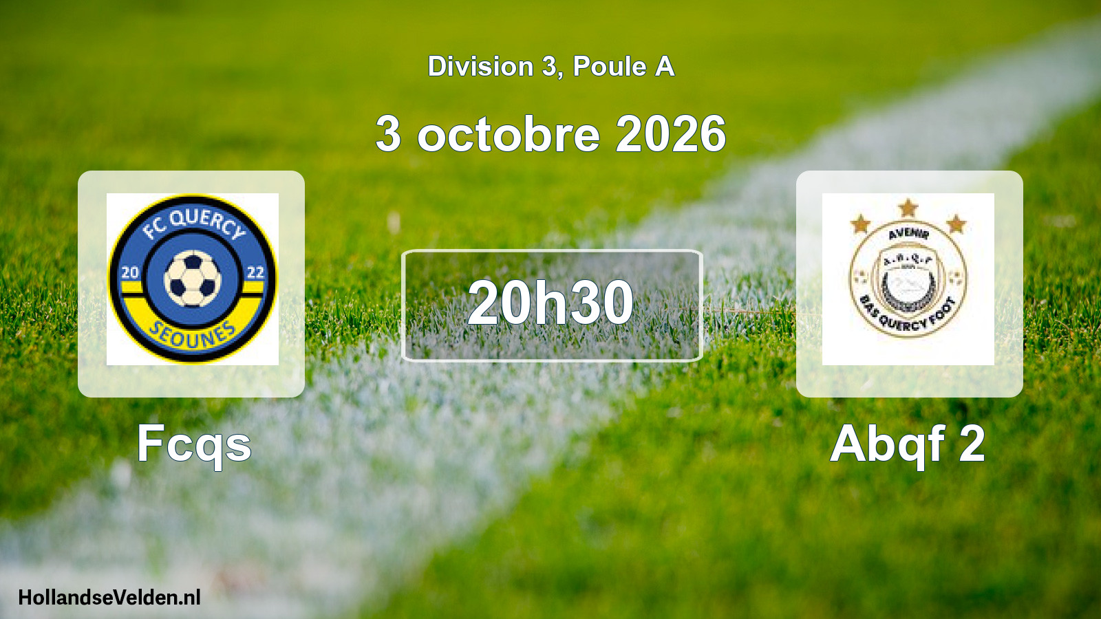 Match programmé: Fcqs - Abqf 2 (3 octobre 2026)