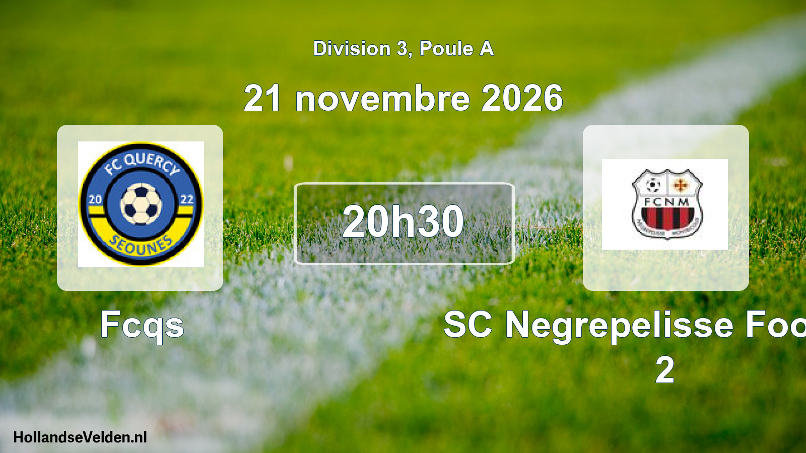 Match programmé: Fcqs - SC Negrepelisse Football 2 (21 novembre 2026)