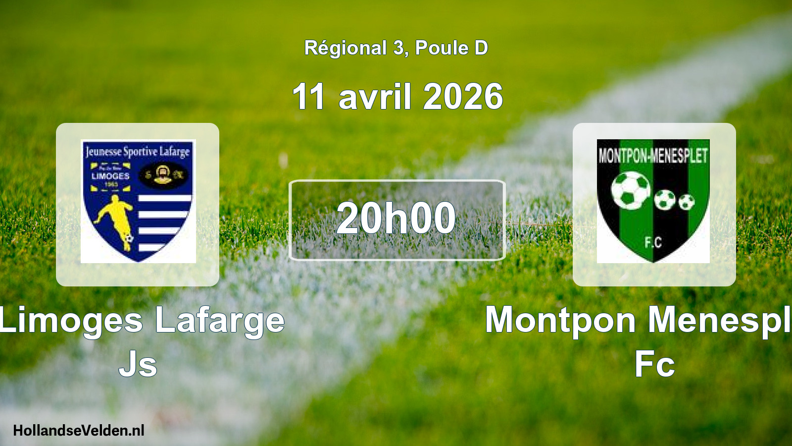 Geplande wedstrijd: Limoges Lafarge Js - Montpon Menesplet Fc (11 avril 2026)