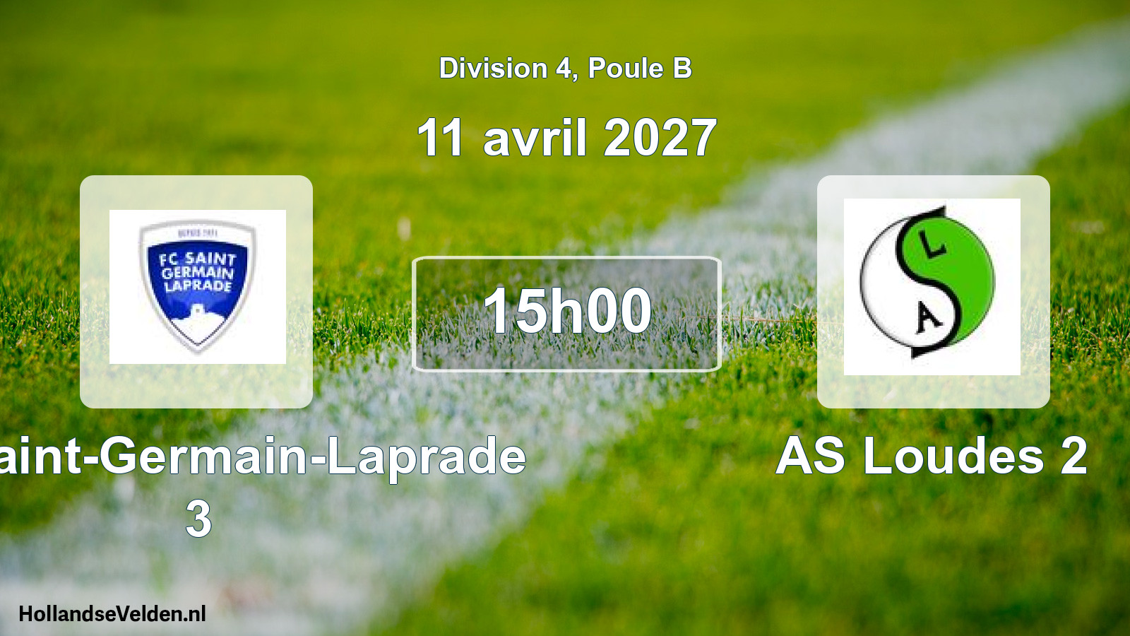 Geplande wedstrijd: FC Saint-Germain-Laprade 3 - AS Loudes 2 (11 april 2027)