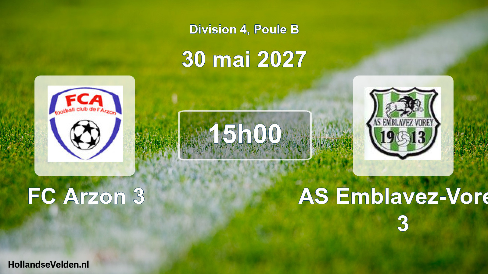 Scheduled Match: FC Arzon 3 - AS Emblavez-Vorey 3 (30 May 2027)