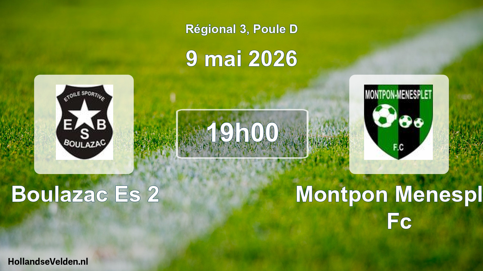 Geplande wedstrijd: Boulazac Es 2 - Montpon Menesplet Fc (9 mai 2026)