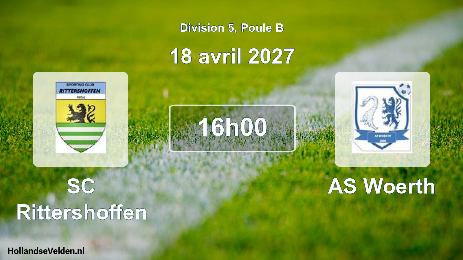 Match programmé: SC Rittershoffen - AS Woerth (18 avril 2027)