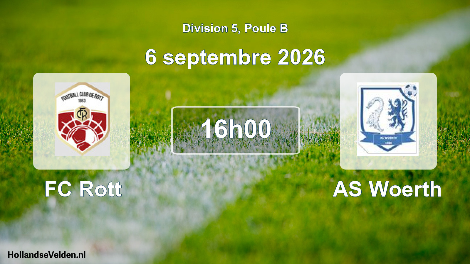 Match programmé: FC Rott - AS Woerth (6 septembre 2026)