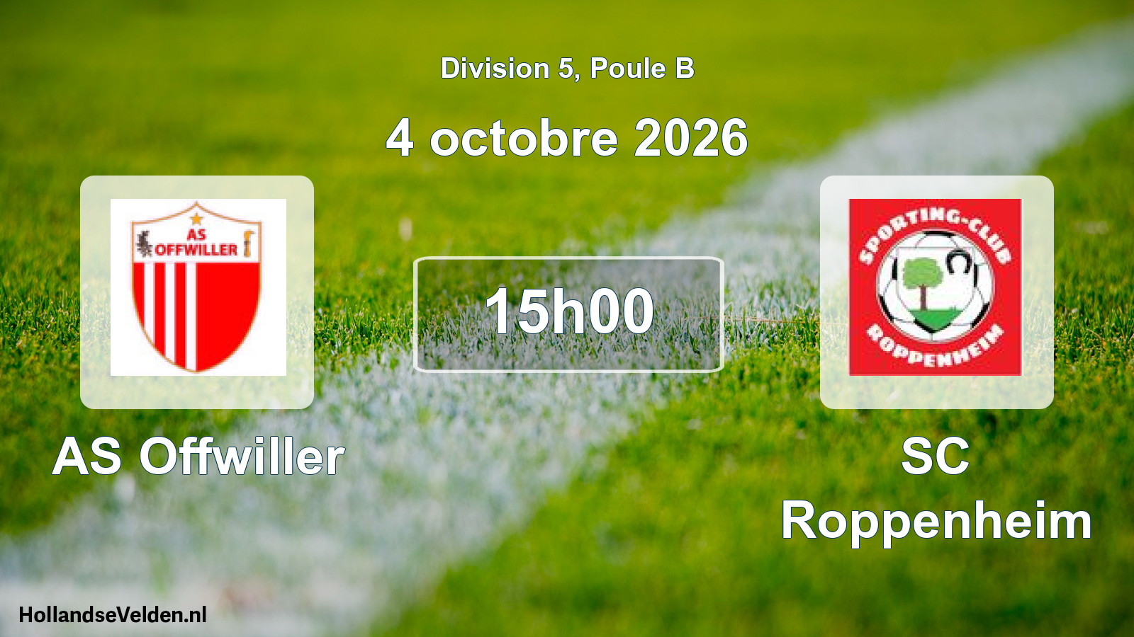 Match programmé: AS Offwiller - SC Roppenheim (4 octobre 2026)