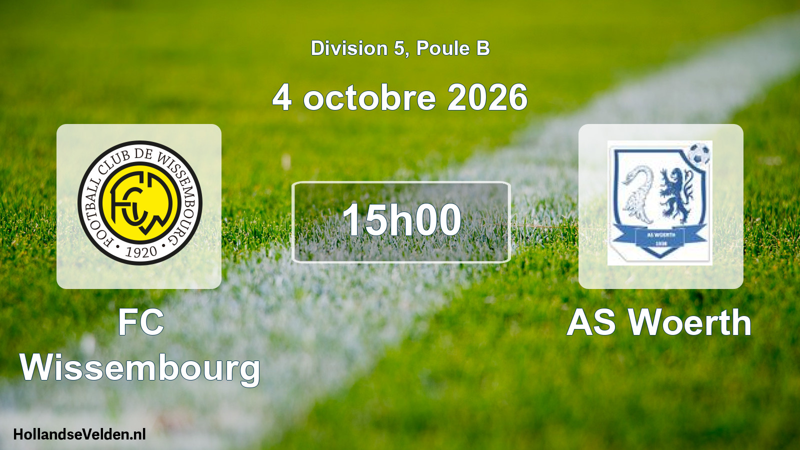 Match programmé: FC Wissembourg - AS Woerth (4 octobre 2026)