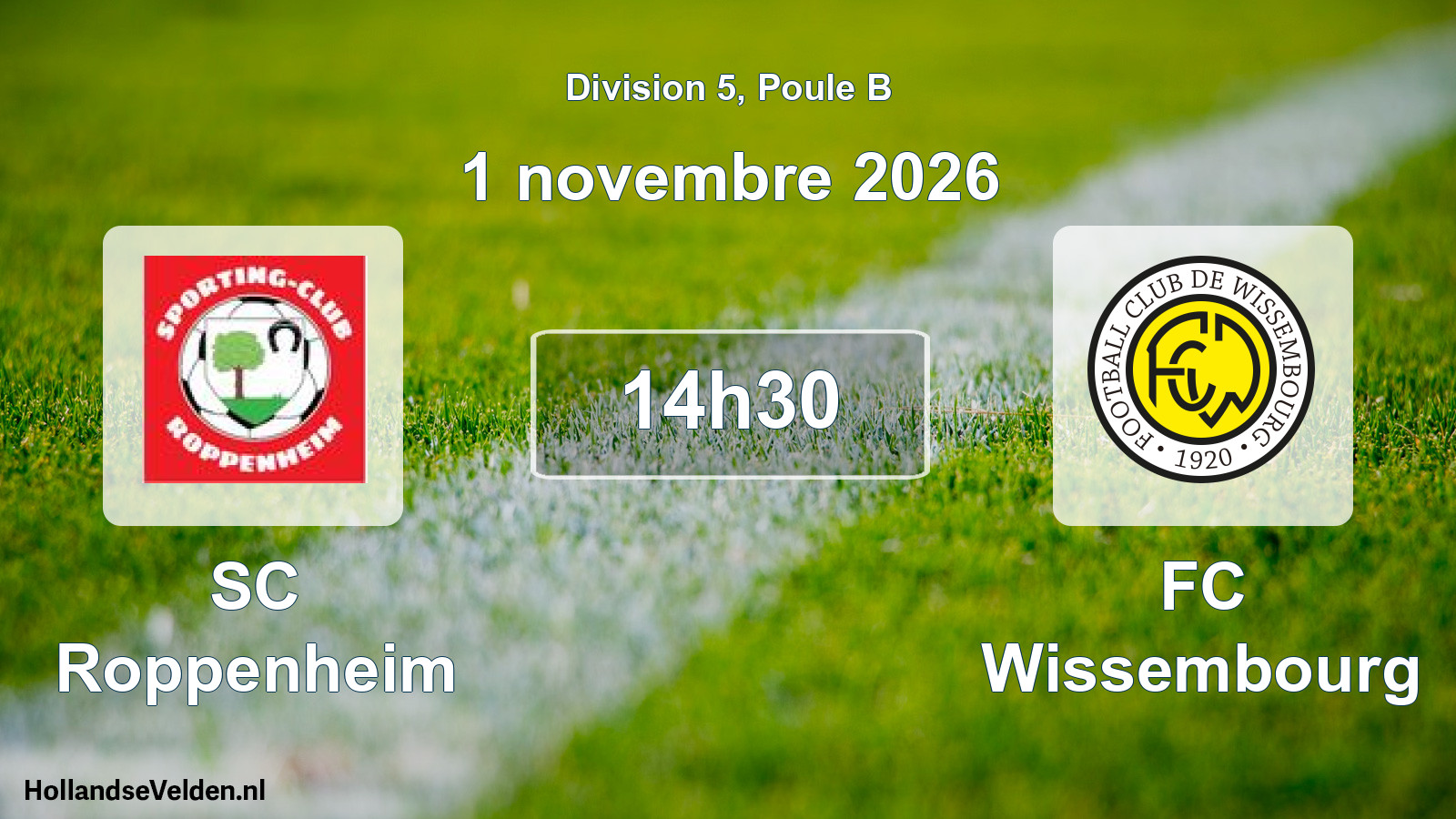 Match programmé: SC Roppenheim - FC Wissembourg (1 novembre 2026)