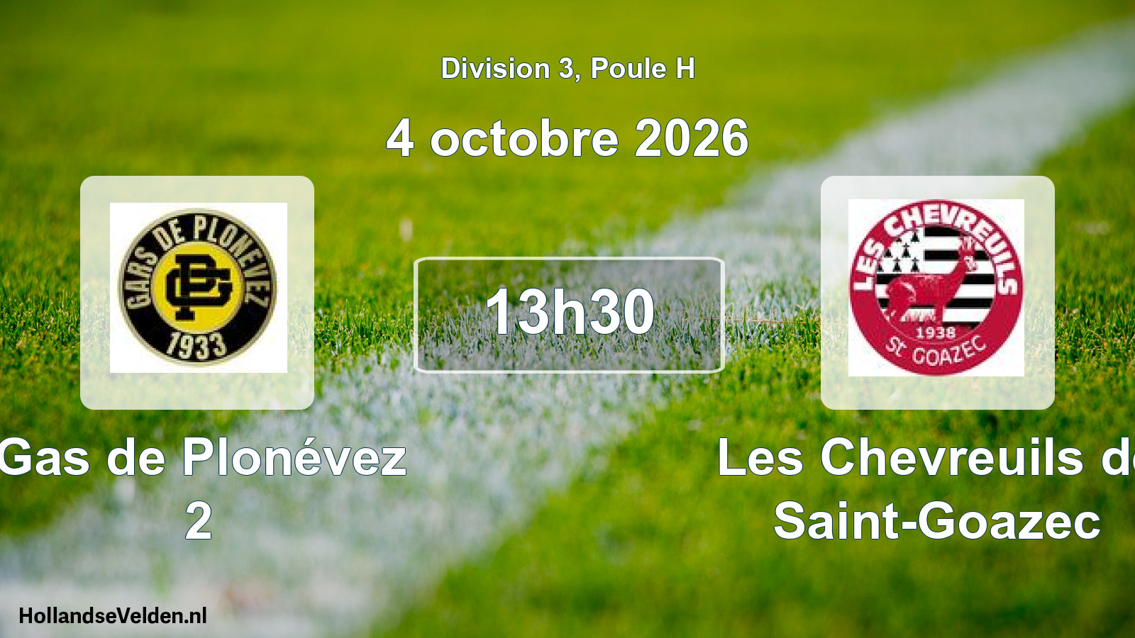 Geplande wedstrijd: Gas de Plonévez 2 - Les Chevreuils de Saint-Goazec (4 oktober 2026)