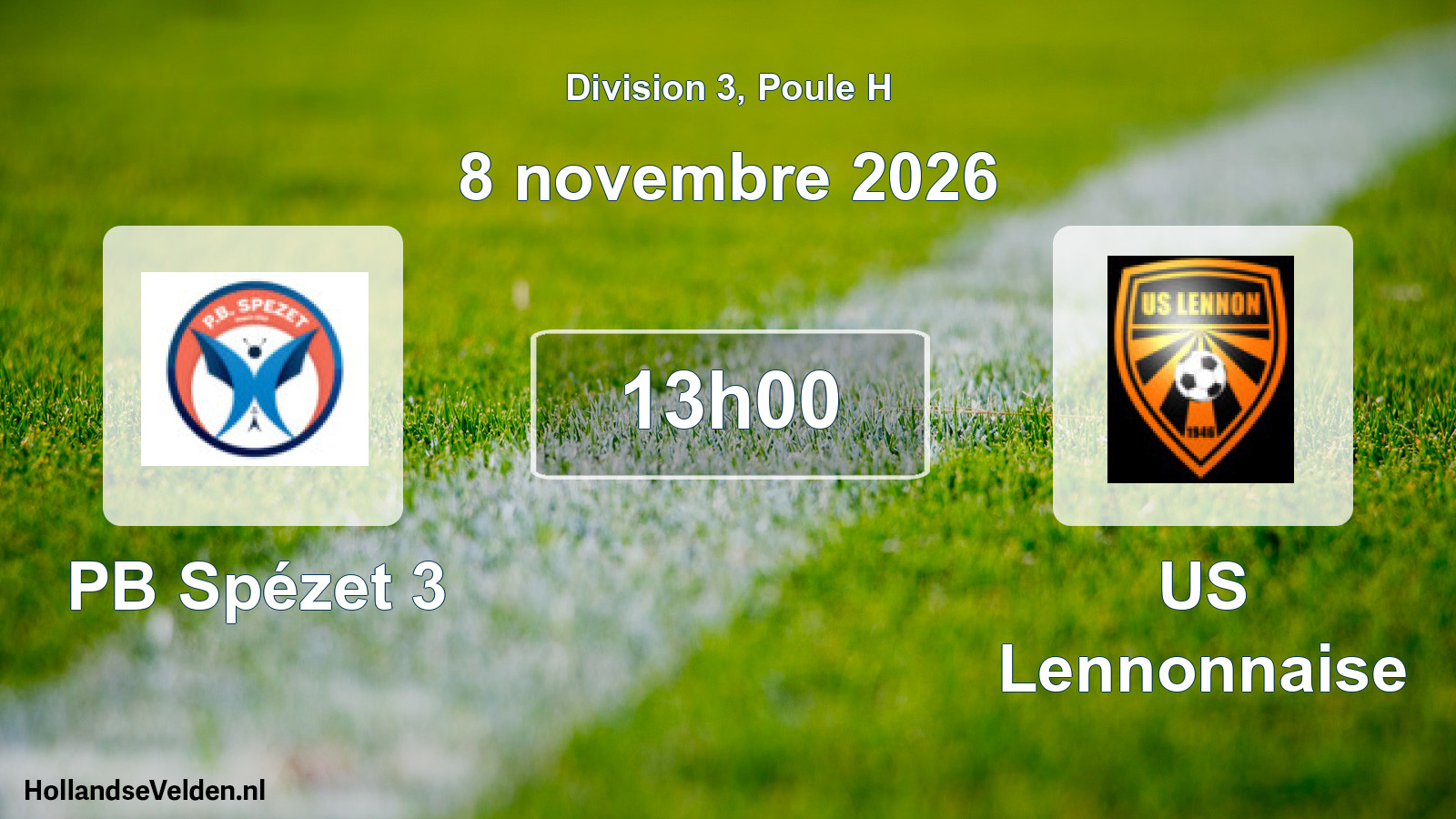 Match programmé: PB Spézet 3 - US Lennonnaise (8 novembre 2026)