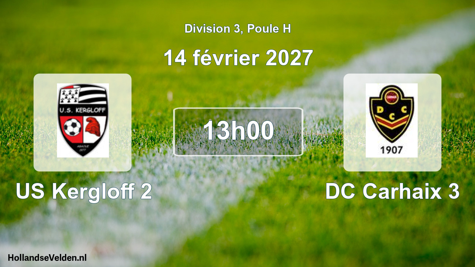 Match programmé: US Kergloff 2 - DC Carhaix 3 (14 février 2027)