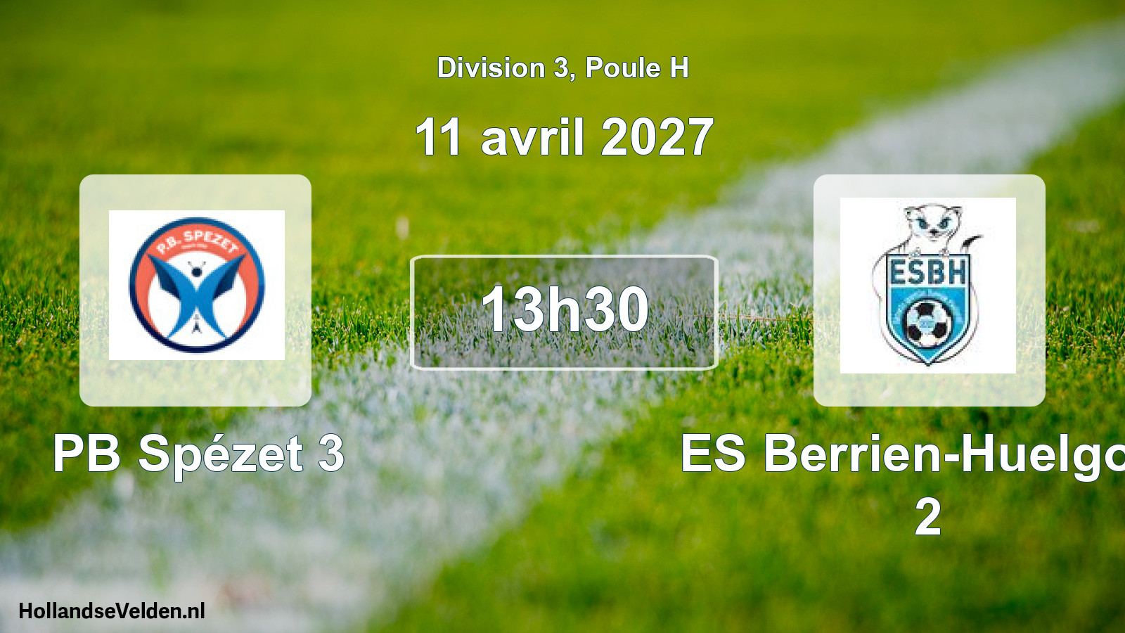 Match programmé: PB Spézet 3 - ES Berrien-Huelgoat 2 (11 avril 2027)