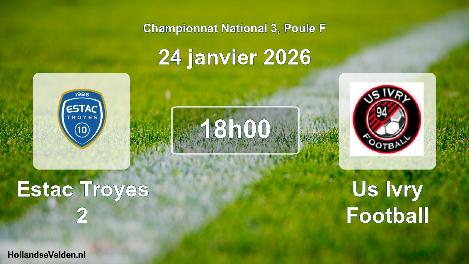 Geplande wedstrijd: Estac Troyes 2 - Us Ivry Football (24 janvier 2026)
